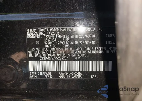 2024 Toyota Rav4 Hybrid Woodland Edition из США, поврежденный, VIN 2T3UWRFV7RW224267